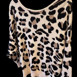 Super SOFT Animal Print Sweater with Open Back Tie - CUTE